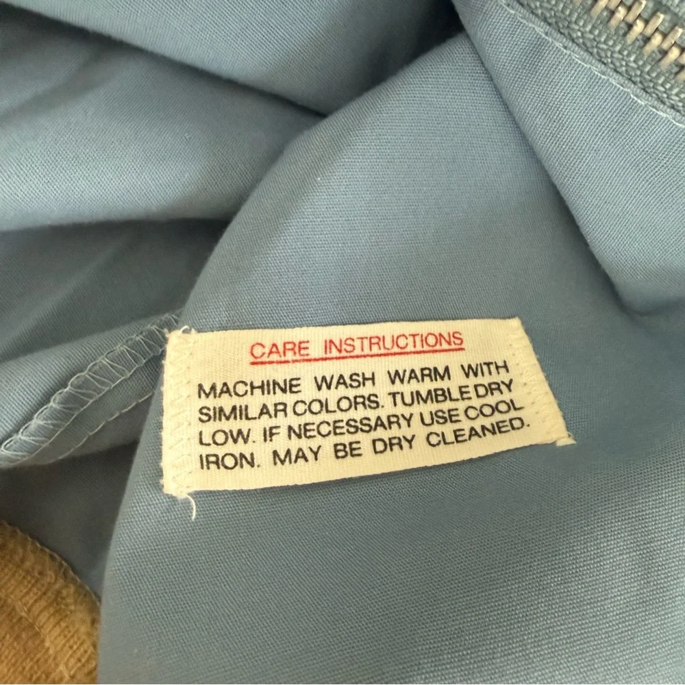 Vintage Sears Zip Up Jacket Bomber Style‎ XL Regular Powder Blue Dragon Logo